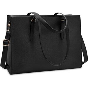 Laptop Bag for Women Waterproof Lightweight Leather 15.6 Inch Computer Tote Bag